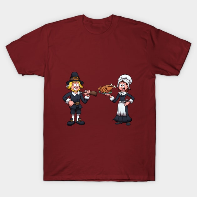 Pilgrim Man And Woman T-Shirt by TheMaskedTooner